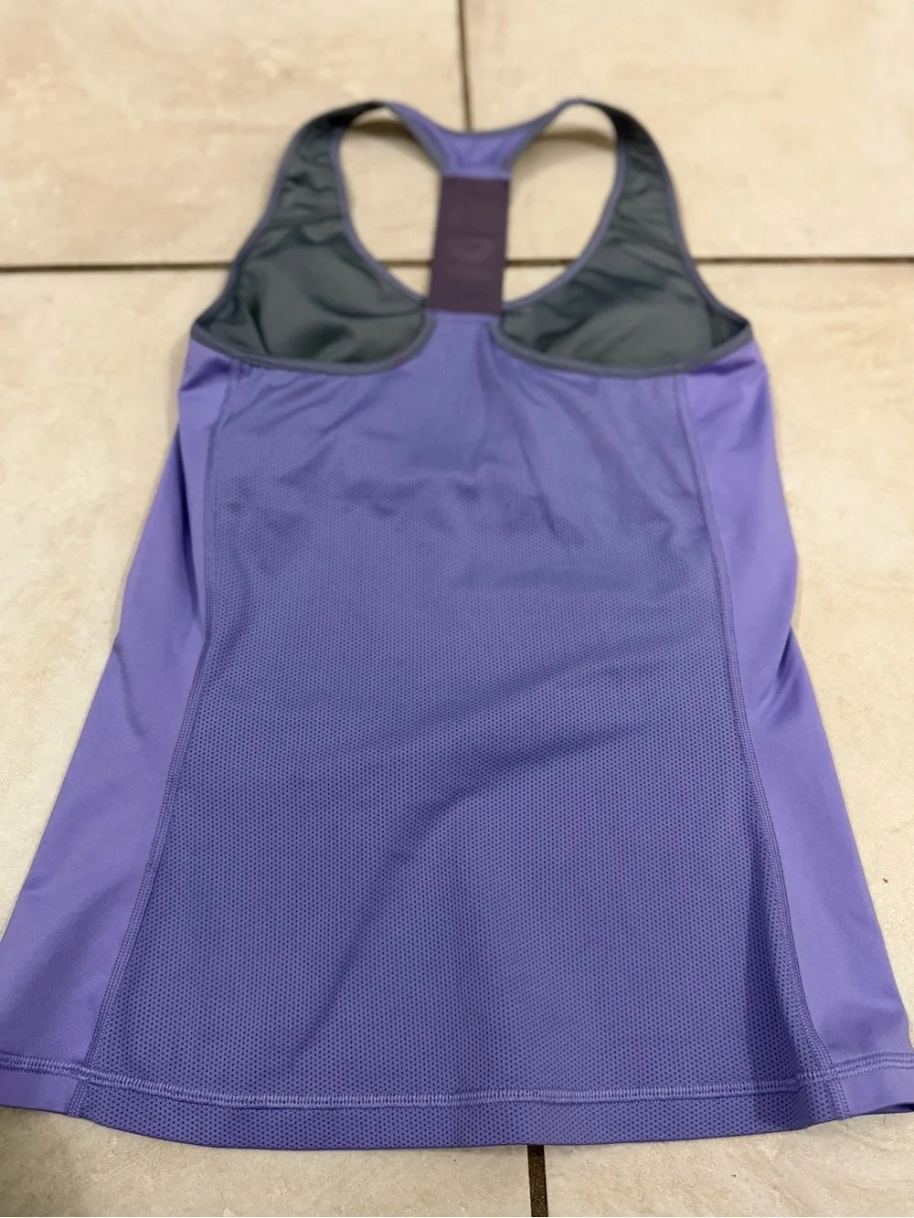 Nike Dri-Fit purple racerback tank top with build in shelf bra (no padding)